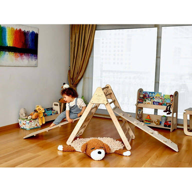 4_pieces_montessori_climbing_set_climbing_triangle_archrocker_and_2_ramps_sliding