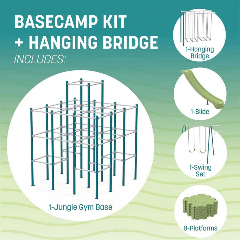 ActivPlay Base Camp Playground + Hanging Bridge Module contents