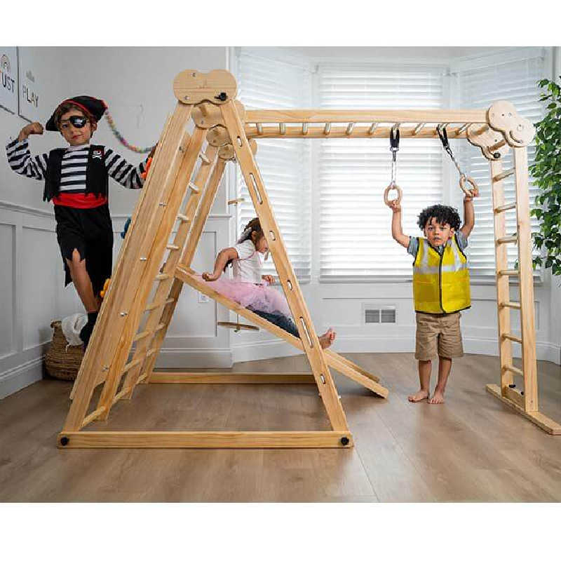 Indoor Jungle GYm Avenlur Chestnut - 8-in-1 Indoor Jungle Gym 3 Kid with Different Activities