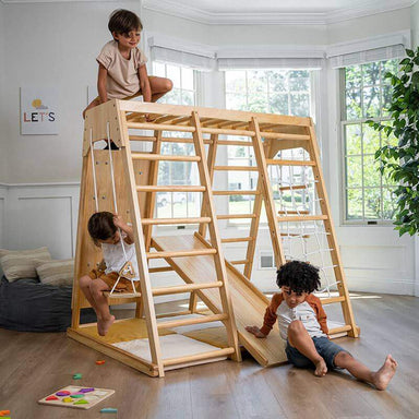 Avenlur Magnolia - Indoor Playground Natural Front Corner View With Kids Playing In Living Room