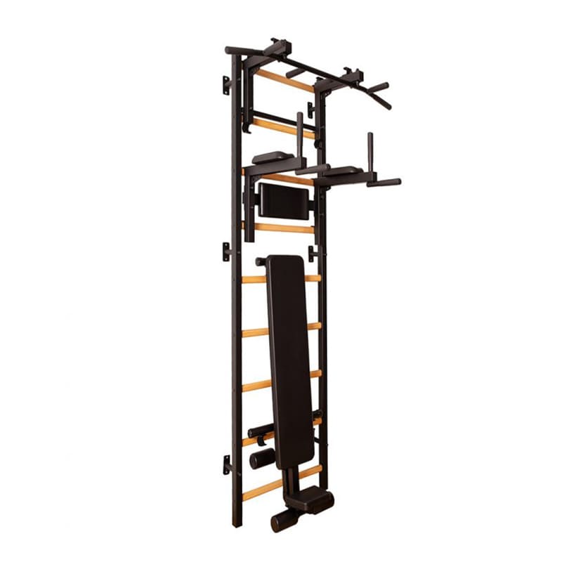 BenchK Wall Bars 733 for Home Gym Black Corner View