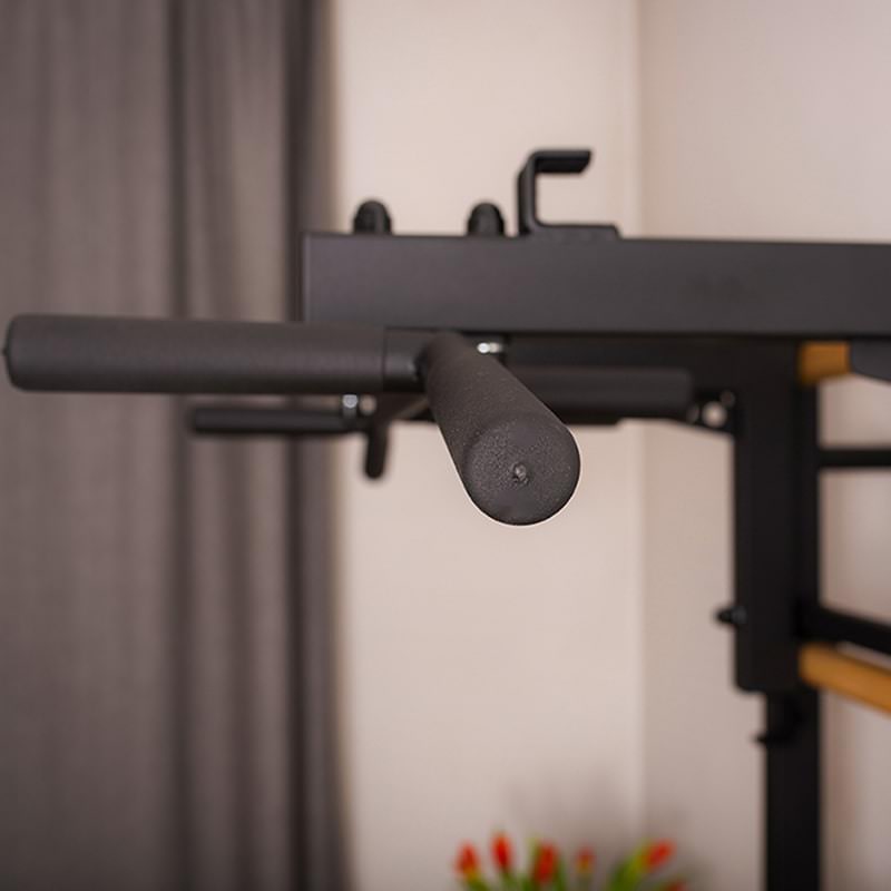 BenchK Wall Bars 733 for Home Gym Black Side View Pull Up Bar Handle Details
