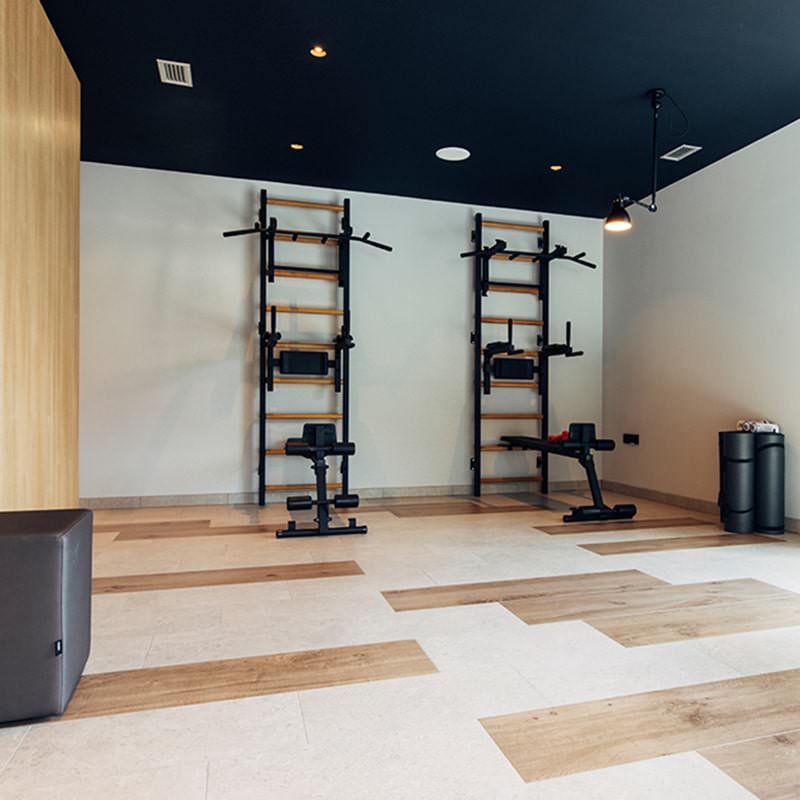 BenchK Wall Bars 733 for Home Gym Black Two Work Station Front View