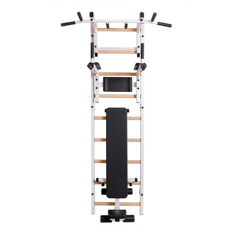 BenchK Wall Bars 733 for Home Gym White Front View