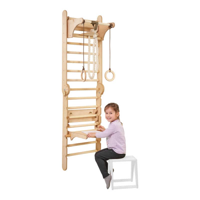 Goodevas 5 in 1: Wooden Swedish Wall Bar Set for Children with  girl