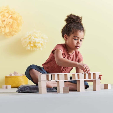 HABA USA Clever Up! Building Block System 3.0 Kid Constructing A Bridge