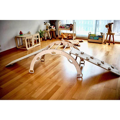 Kidodido Climbing Arch Rocker With Pillow And Ramp Front Top View On The Floor