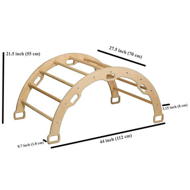 Kidodido Climbing Arch with XL Pillow and Ramp Corner View Arch Rocker With Dimensions