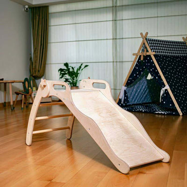Kidodido Foldable Wooden Slide Front Side View On The Living Room