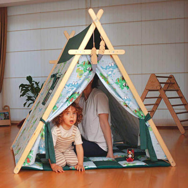 Kidodido World Map Play Indoor Tent and Play Mat Front View father And Son family Bonding Inside