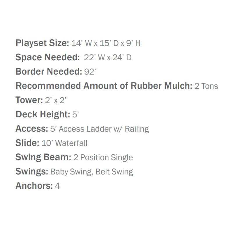 base camp 22 vinyl playset tech specs