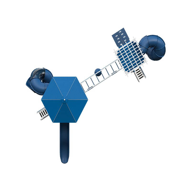 explorer vinyl outdoor playset for climbing white blue top