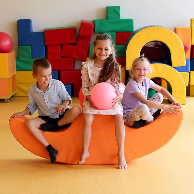 Soft Play Rocker - Buddy in orange with kids