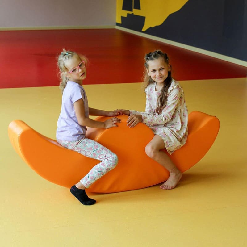 Soft Play Double Rocker - Buddy in orange with kids playing