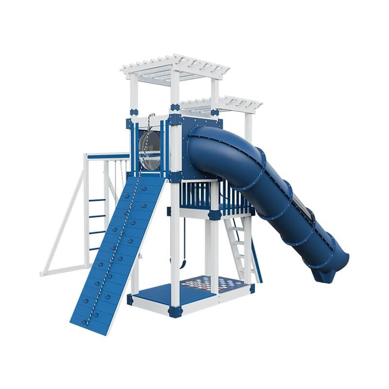 super 48 sidekick vinyl playset with slide white blue back right