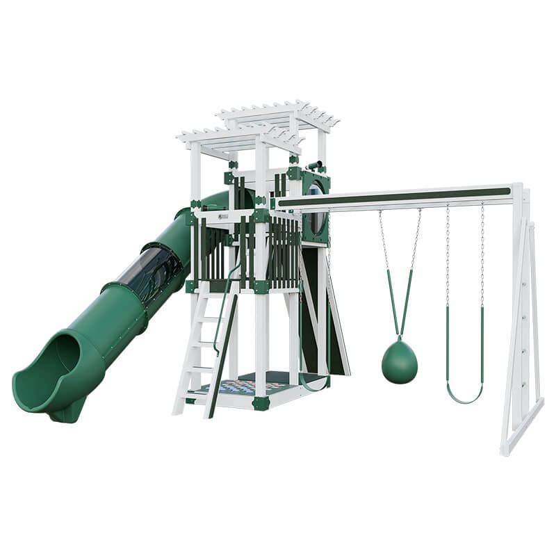 super 48 sidekick vinyl playset with slide white green front right