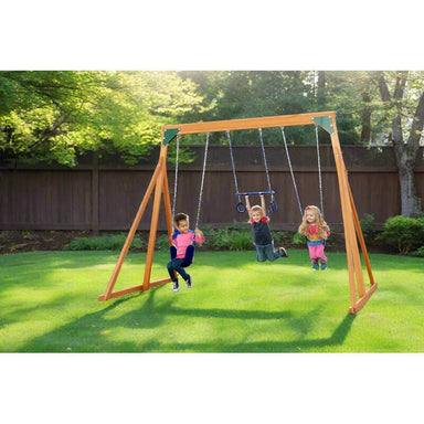traditional_wood_swing_set_kids_playing_on_swing