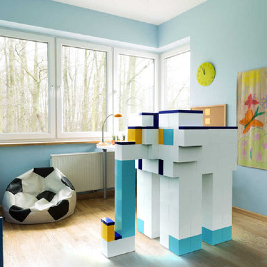 Jumbo Sized Building Blocks made in to the shape of an elephant with modular blocks by Everblock