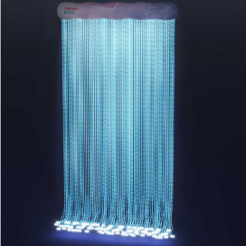 Fiber optic light curtain for visual sensory spaces