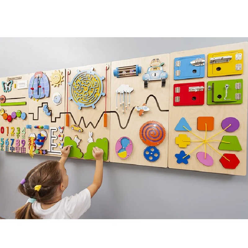 BumbleBeeSmart® Sensory wall panel with girl playing
