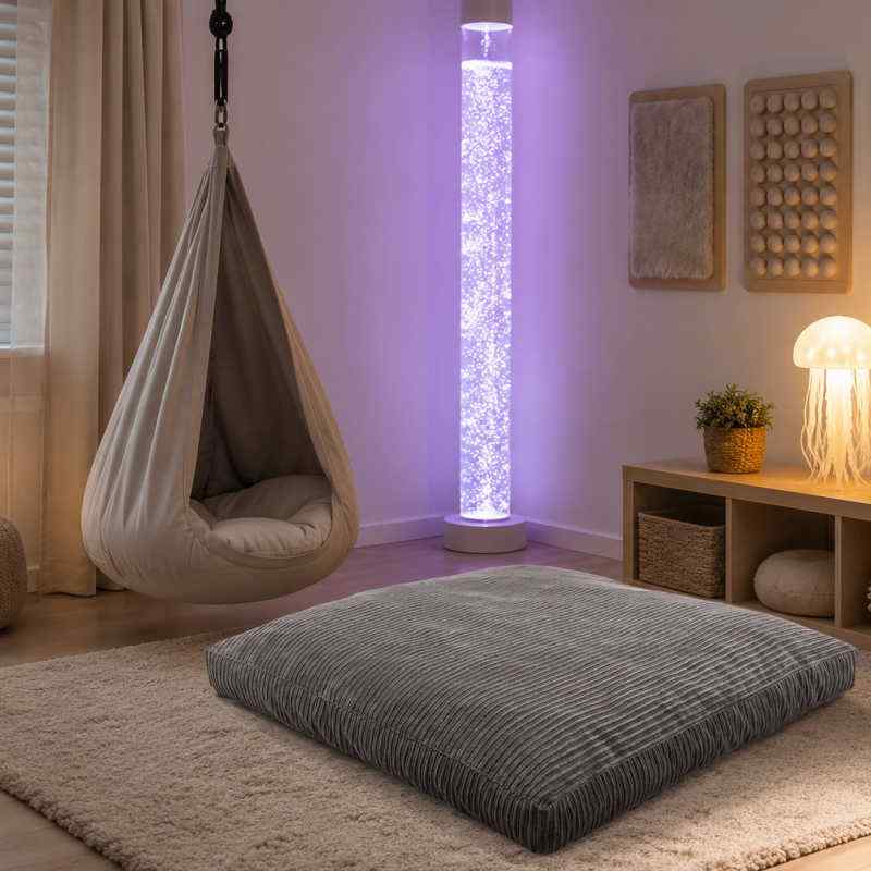 CordaRoy's sensory crash pad in a sensory room