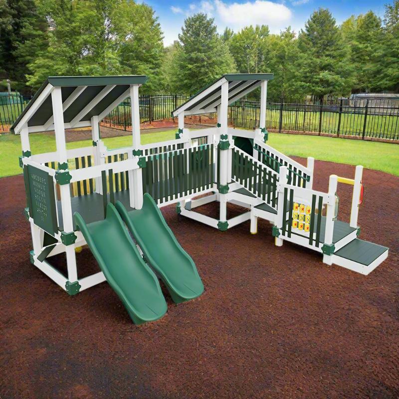 Commercial PlayGround Equipment in Green and white