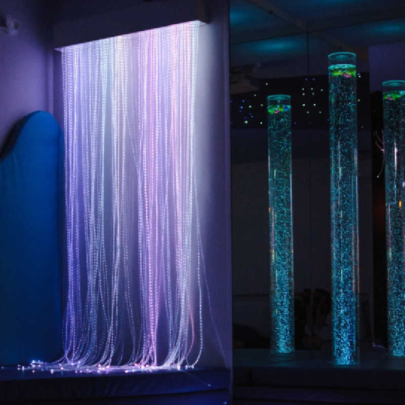 100 Strand Fiber Optic Light Curtain in a sensory room