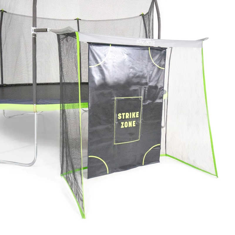 15' x 13' Oval Trampoline with Sports Net - Dual Color - Sports net up close