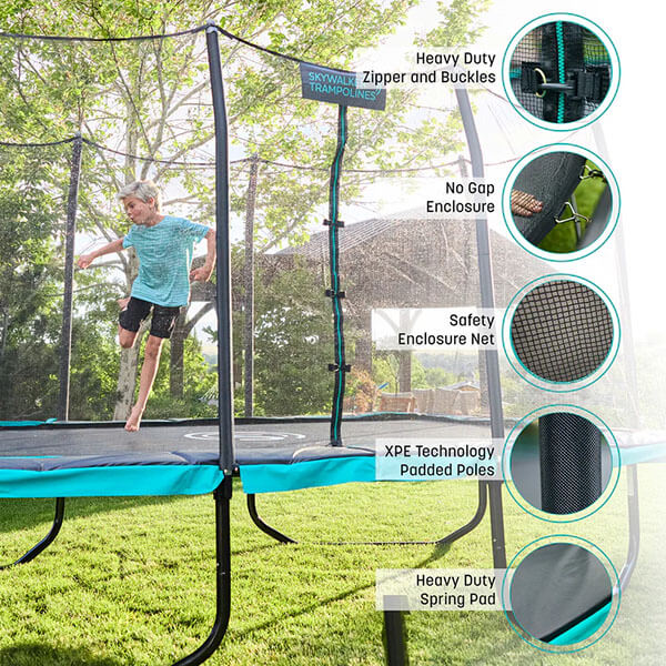 15 x 9 signature Series rectangle trampoline safety features