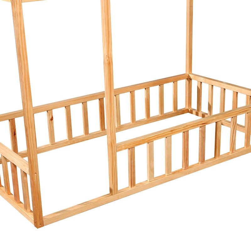 2MamaBees Montessori House Bed with Rails Details 1