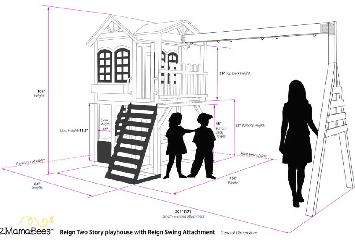 Reign Two Story Playhouse Dimensions