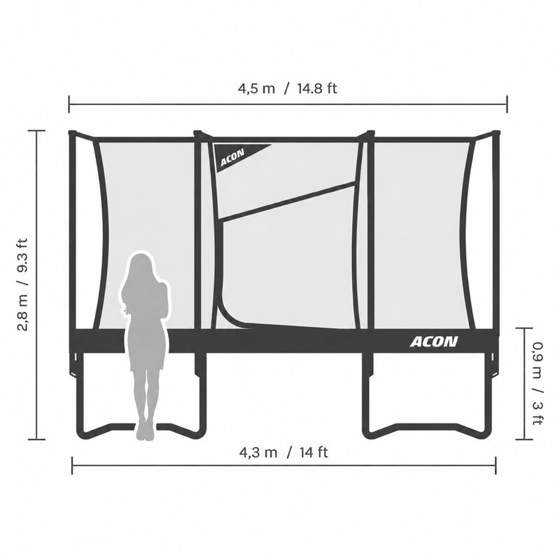 ACON Air 14ft Gen 2.0 Round Trampoline – dimensions diagram