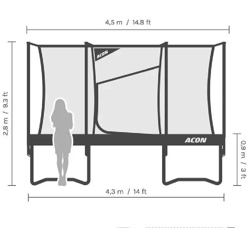 ACON Air 14ft Gen 2.0 Round Trampoline dimensions