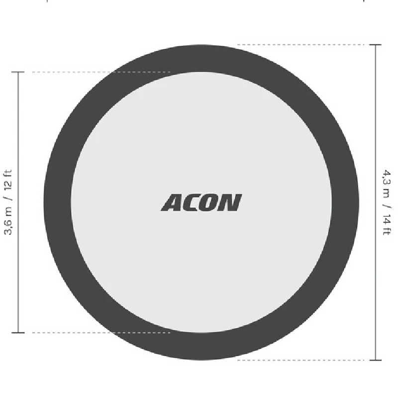 ACON Air 14ft Gen 2.0 Round Trampoline top view Dimensions