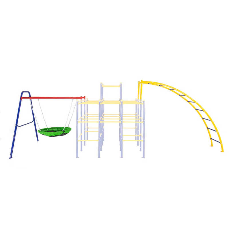 ActivPlay Saucer Swing and Arched Ladder Climber Accessory Module for Outdoor Playset/Jungle Gym SJG206