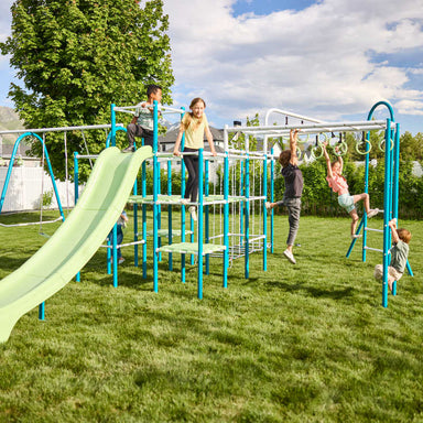 ActivPlay Base Camp Backyard Playground with kids playing