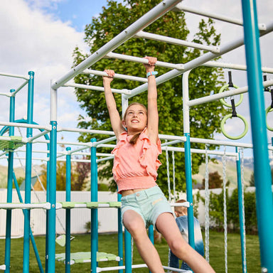 ActivPlay jungle gym with monkey bars and girl climbing