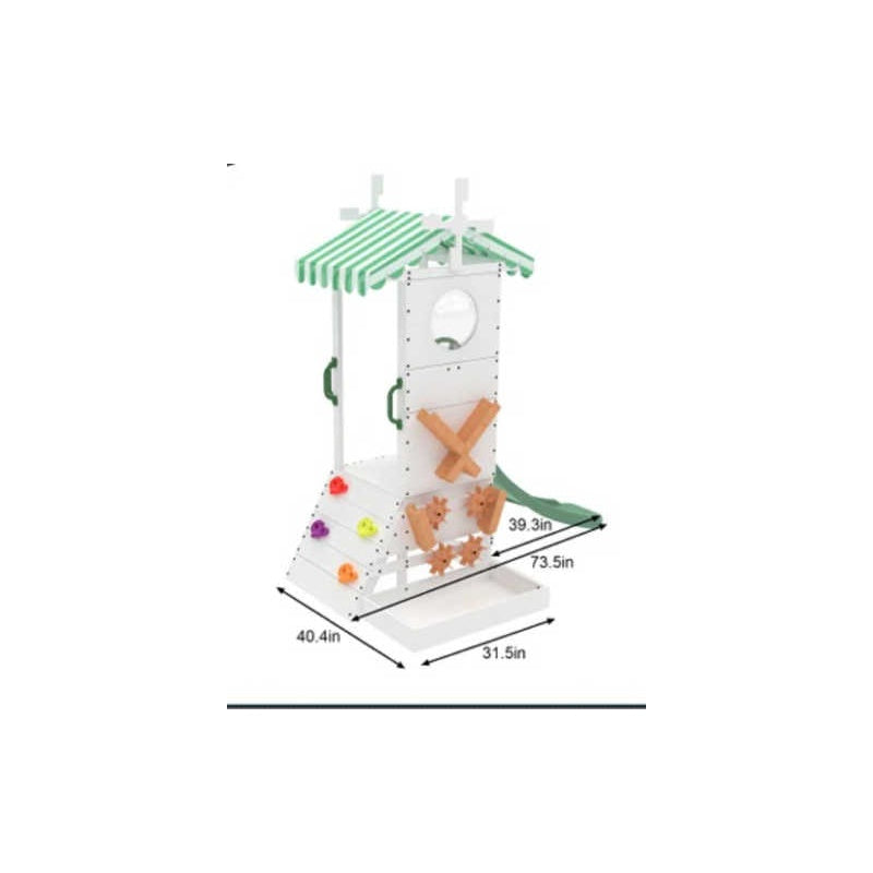 Aloe Outdoor Mini Playset with Water Fun – Aloe dimensions side view