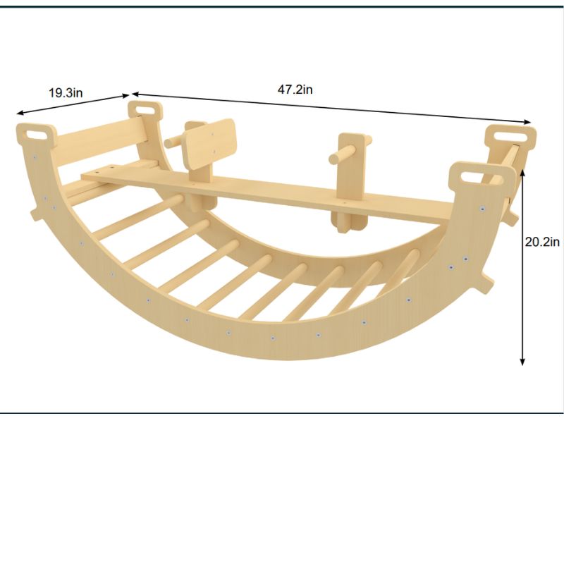 Avenlur Bailis Climbing Arch and Rocker dimensions and size details