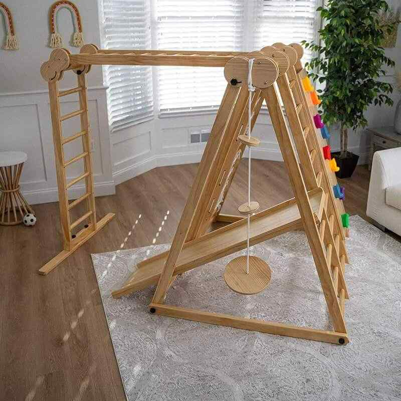 Chestnut 8-in-1 Indoor Jungle Gym right side view