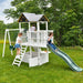 Avenlur Craftsman - Modern Backyard Outdoor Swing Set Rear View With Kids Playing