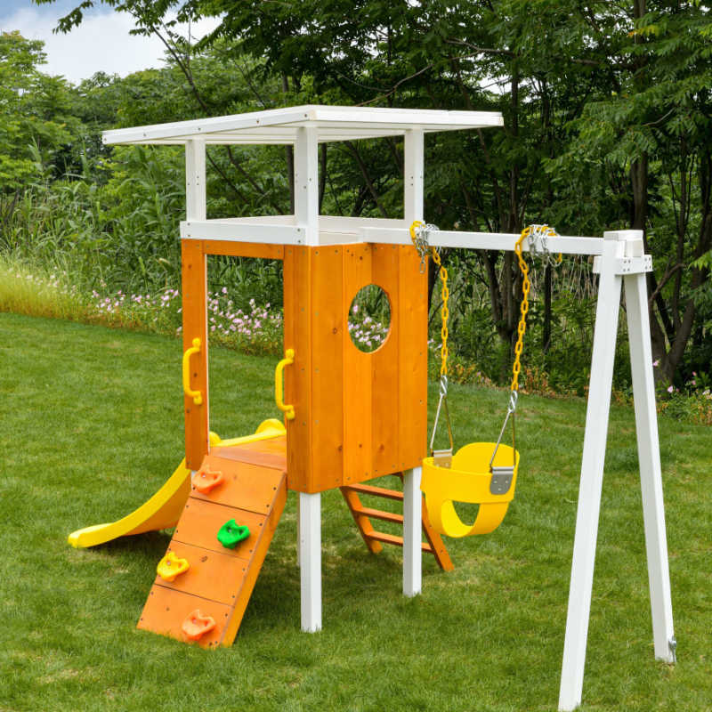 Avenlur Small Forest Toddler Outdoor Playset with baby swing