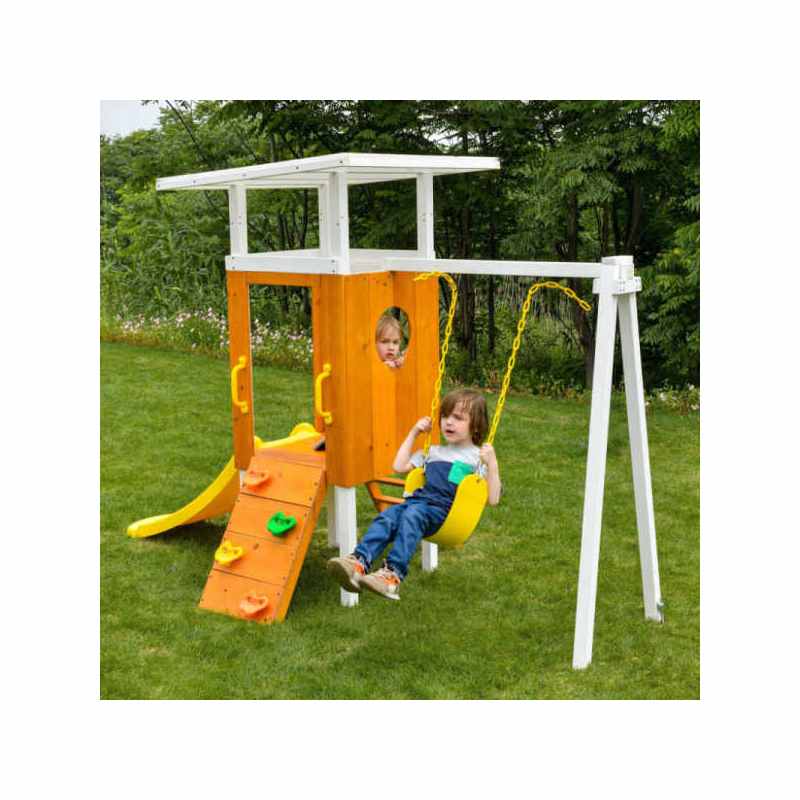 Forest Small - Outdoor Toddler Swing set – Avenlur Forest Small Outdoor Toddler Swing Set with Kids Playing