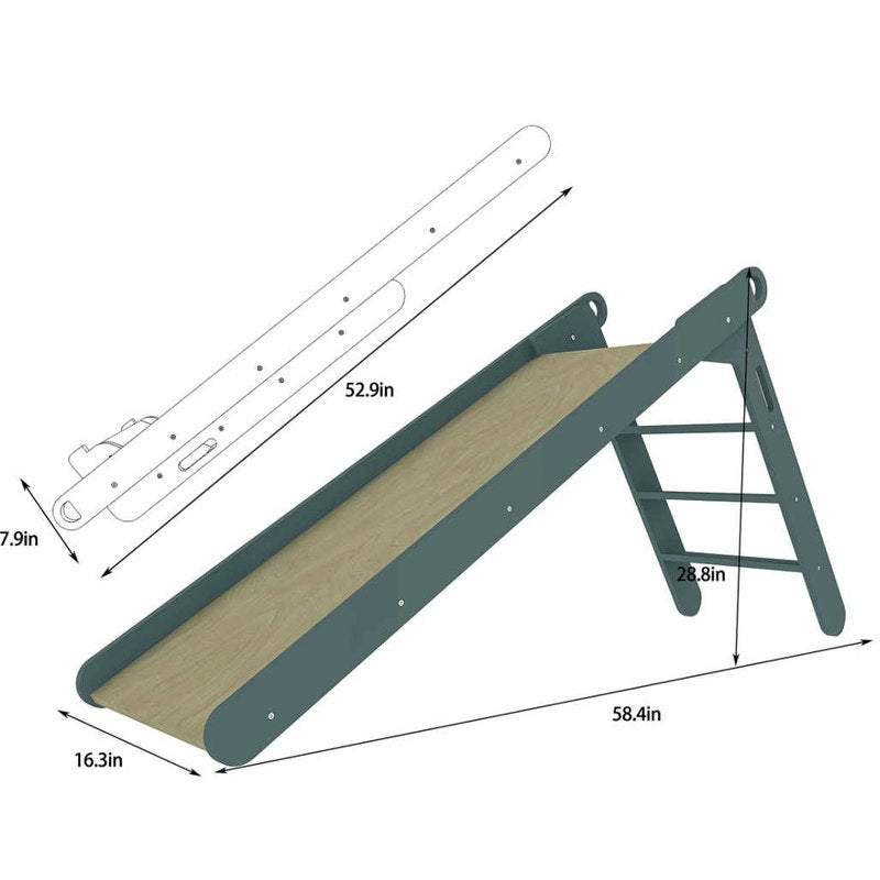Avenlur Holland folding wooden slide dimension diagram