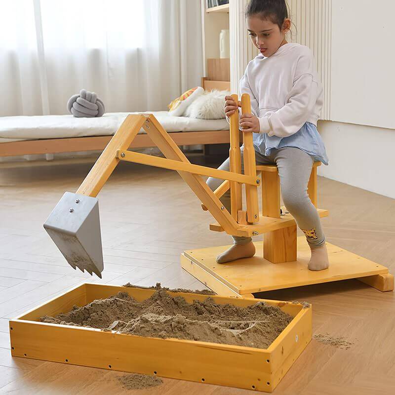 Avenlur Outdoor Excavator Front View With A Kid Playing