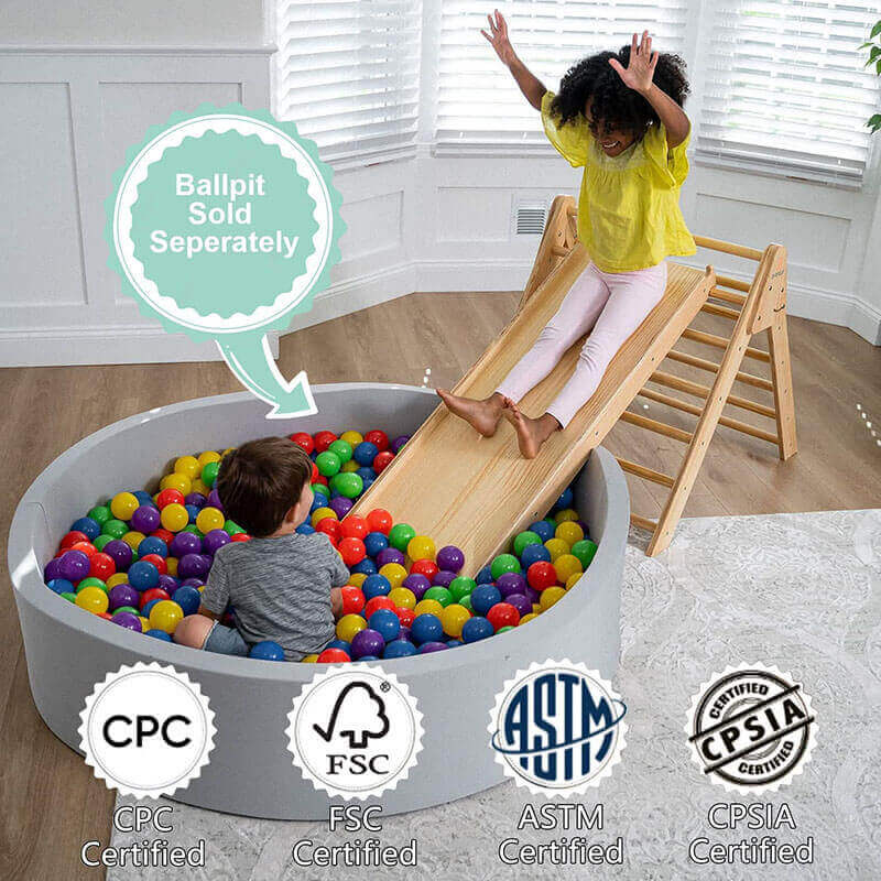 Avenlur Hazel Pikler-Slide Certifications Ballpit