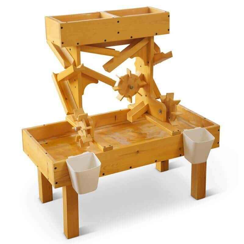Avenlur Outdoor Wooden Water Table For Kids Toddlers Front Side View Facing Right