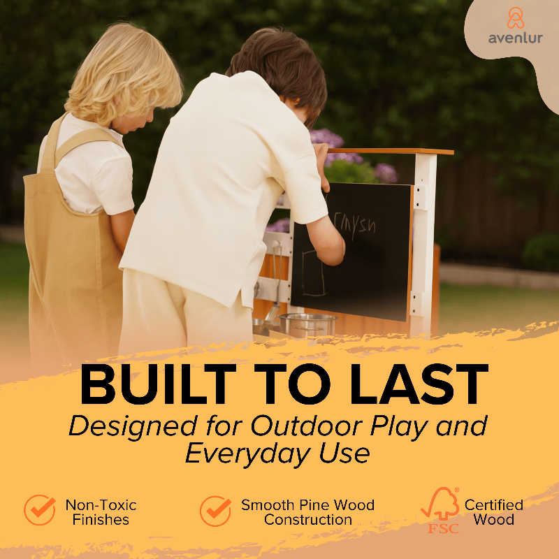 Avenlur Woodland Mud Kitchen – Montessori Outdoor Wooden Play Kitchen wood details
