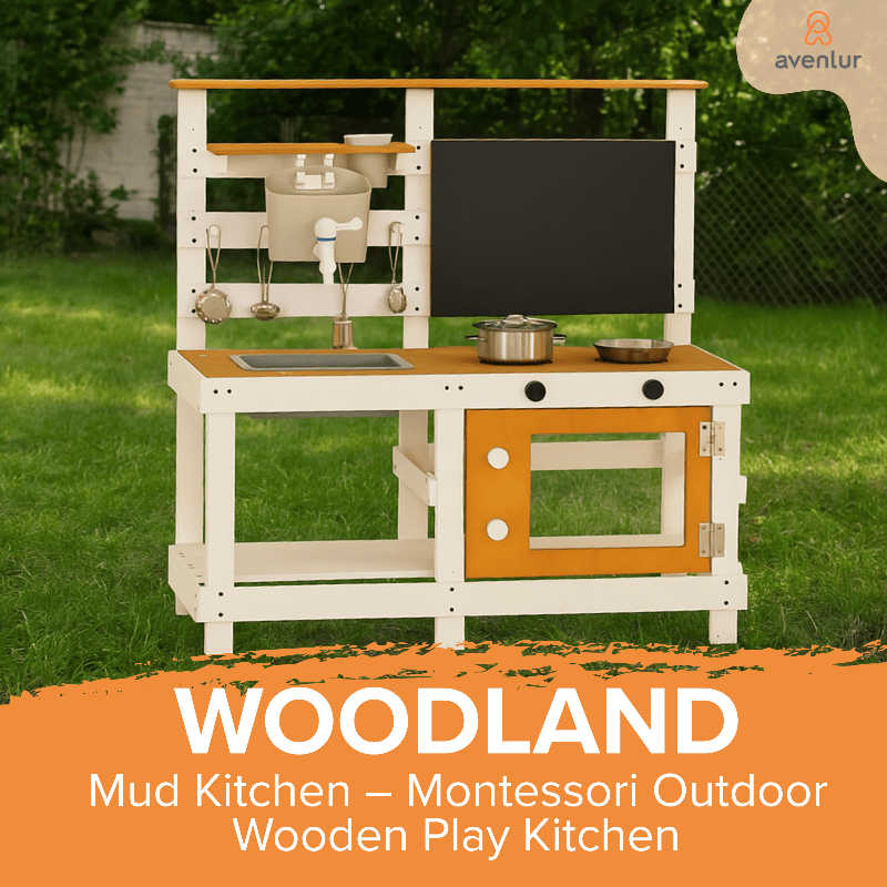 Avenlur Woodland Mud Kitchen in a yard