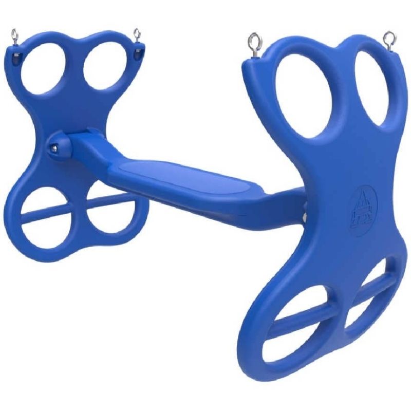 Blue Congo Back-to-Back Glider with soft-grip chains for playsets